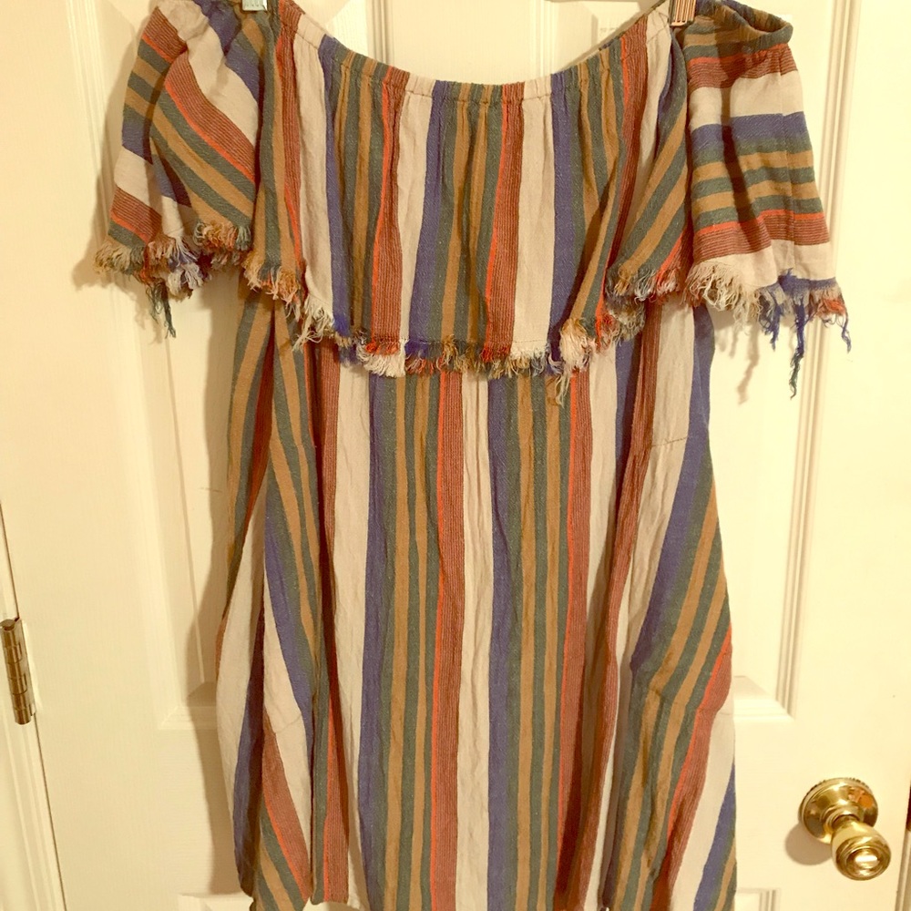 Free People strapless striped dress
